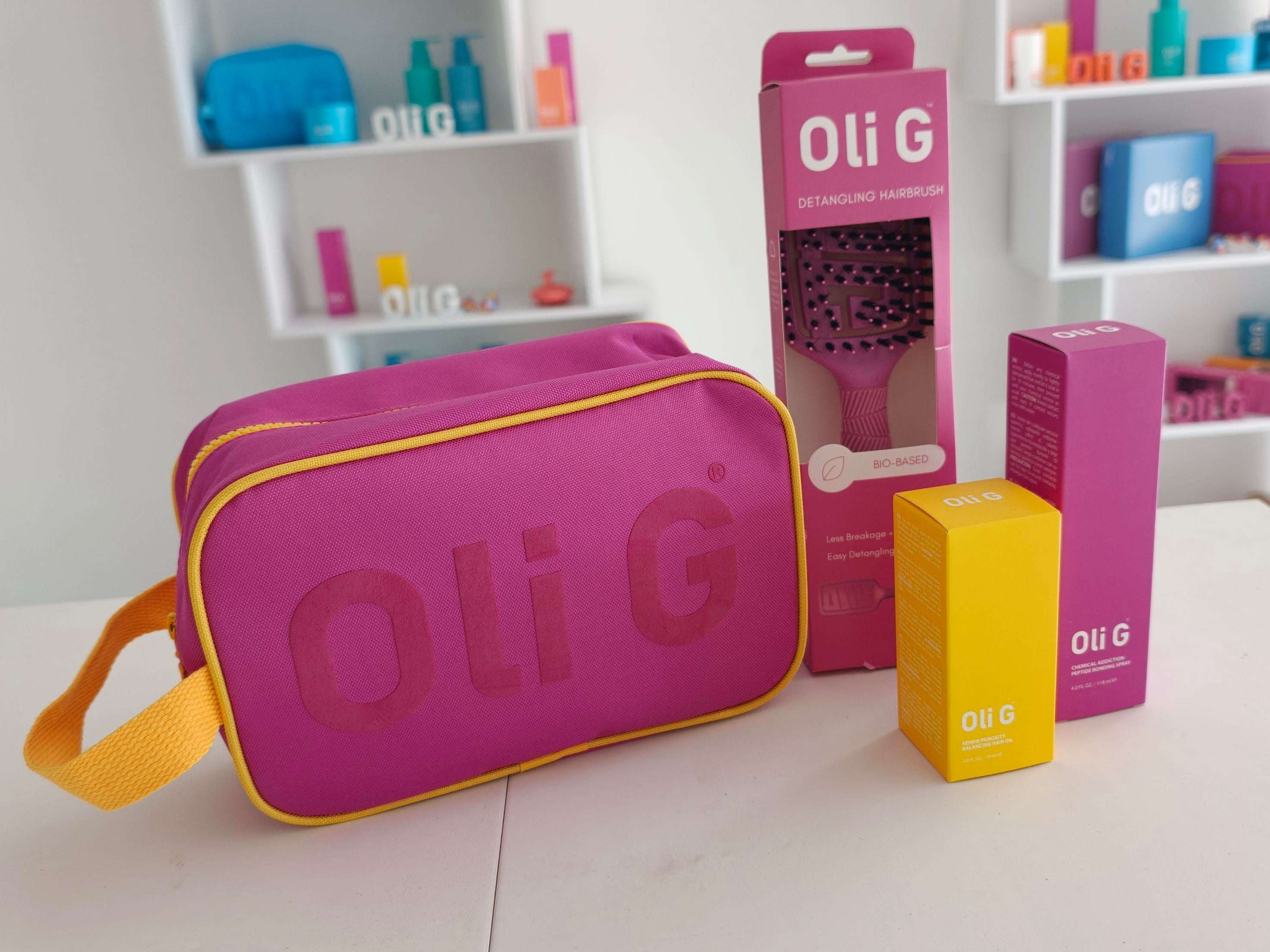 OLI G SET PAARS (Gratis Haarborstel Pro en Toilettas) - OLI G CLUB 🧡 IN A BOTTLE